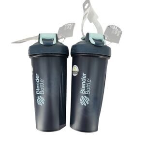 Blender Bottle Set of 2 Blue Special Edition Classic 28oz BPA Free W/ Loop New